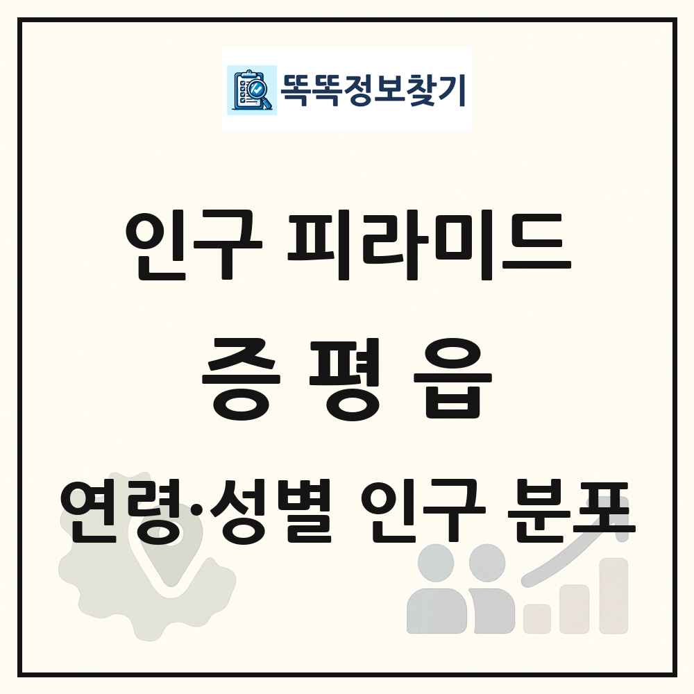 증평읍 인구 피라미드 링크 그림
